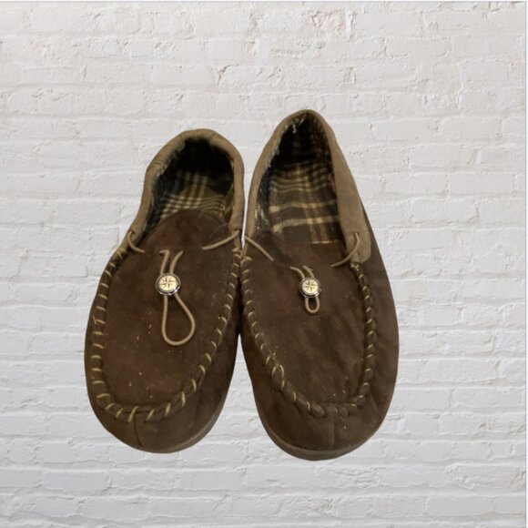 Men's House Shoe/Slipper, XL, Loafer Style, Rubber Sole, Adjustable for Width - Picture 2 of 12